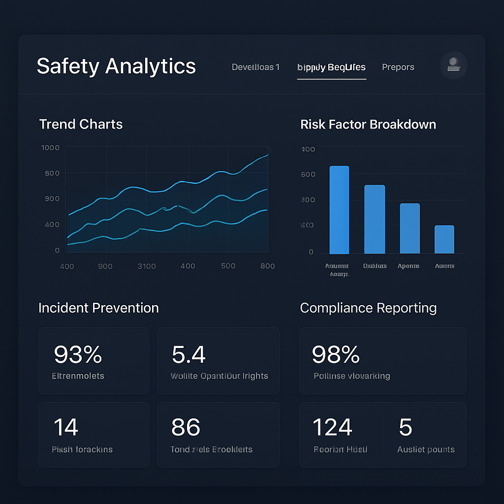 Safety Analytics screen in the AFRA platform